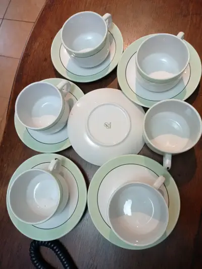 Juego de tazas Fanaloza  con platillos - miniatura 2