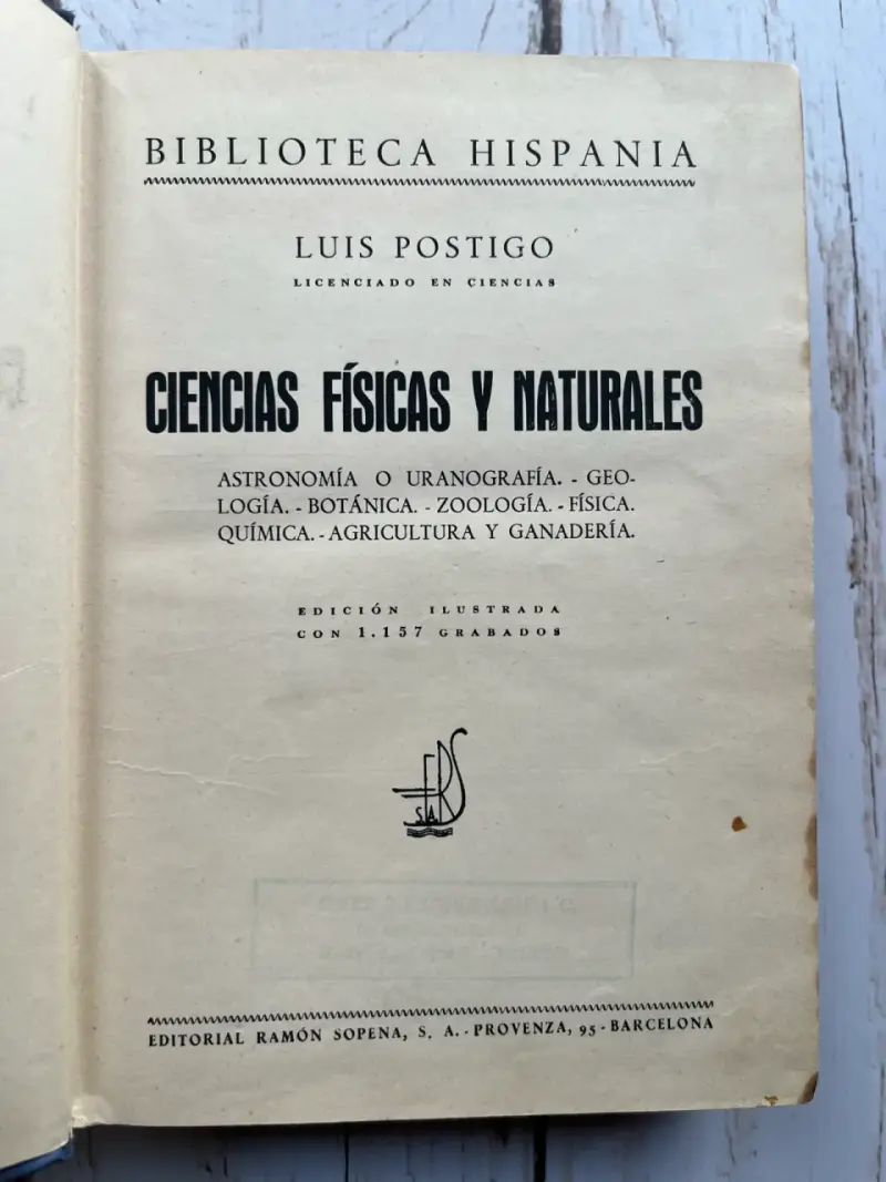 Libro antiguo Ciencias Físicas y Naturales - 4