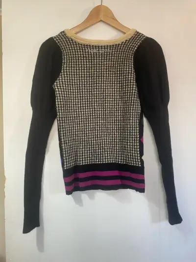Suéter de rombos multicolor para mujer S - miniatura 2