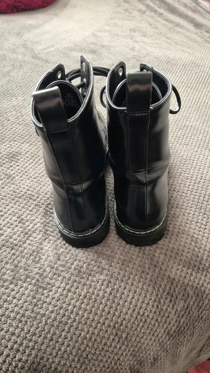 Botas negras de cuero sintético estilo militar - 3