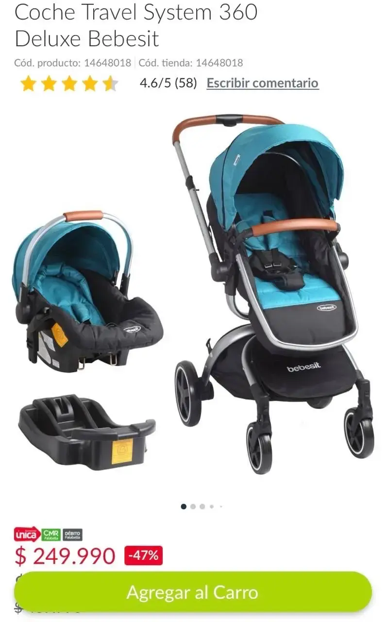 Coche de bebé BebeDue con silla de auto - 3