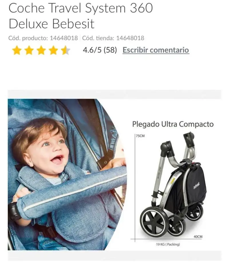 Coche de bebé BebeDue con silla de auto - 4