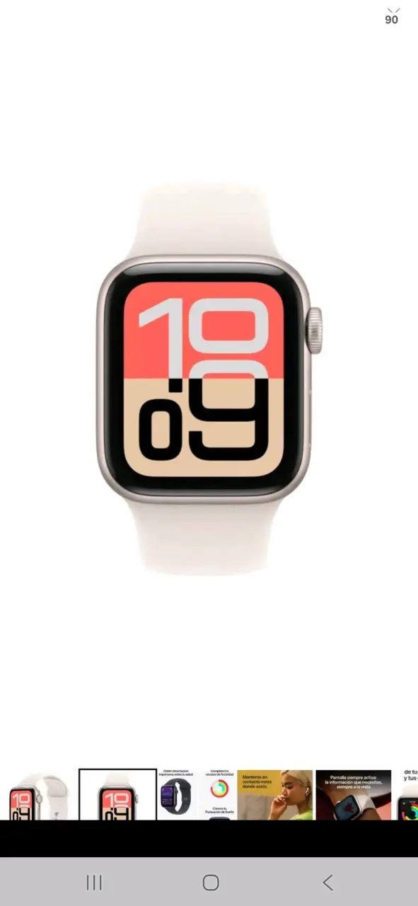 Smartwatch con pantalla de 40 mm y correa beige - 1