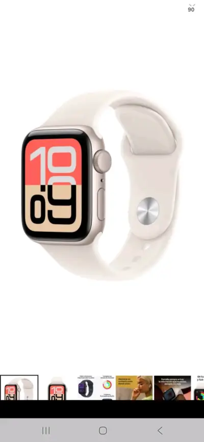 Smartwatch con pantalla de 40 mm y correa beige - miniatura 2