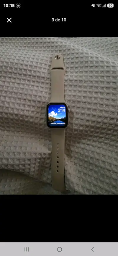 Smartwatch con pantalla de 40 mm y correa beige - miniatura 3