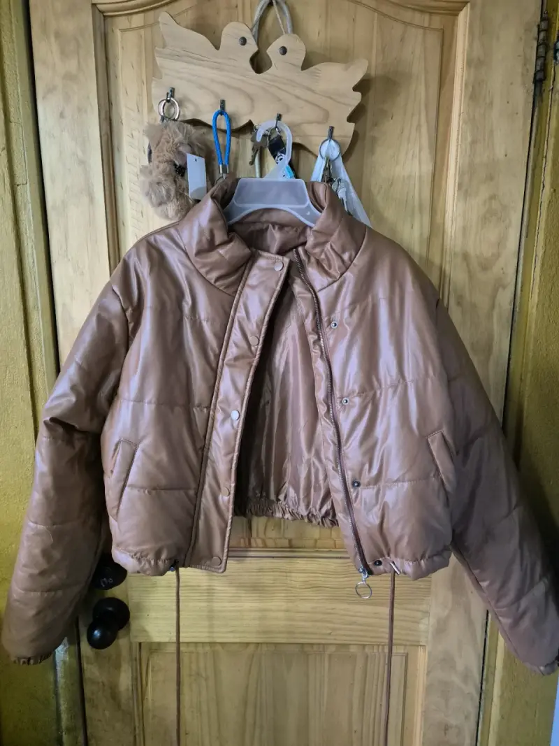 Chaqueta acolchada marrón para mujer - 2