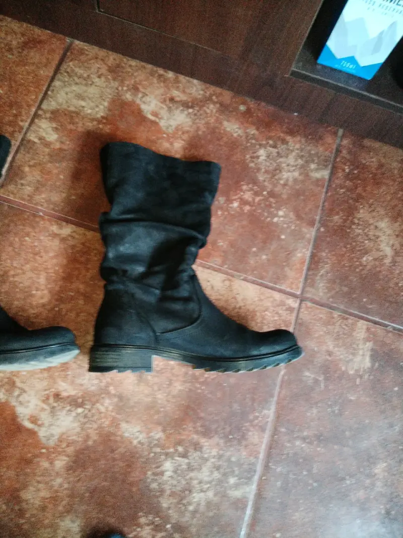Botas negras de cuero para mujer - 2