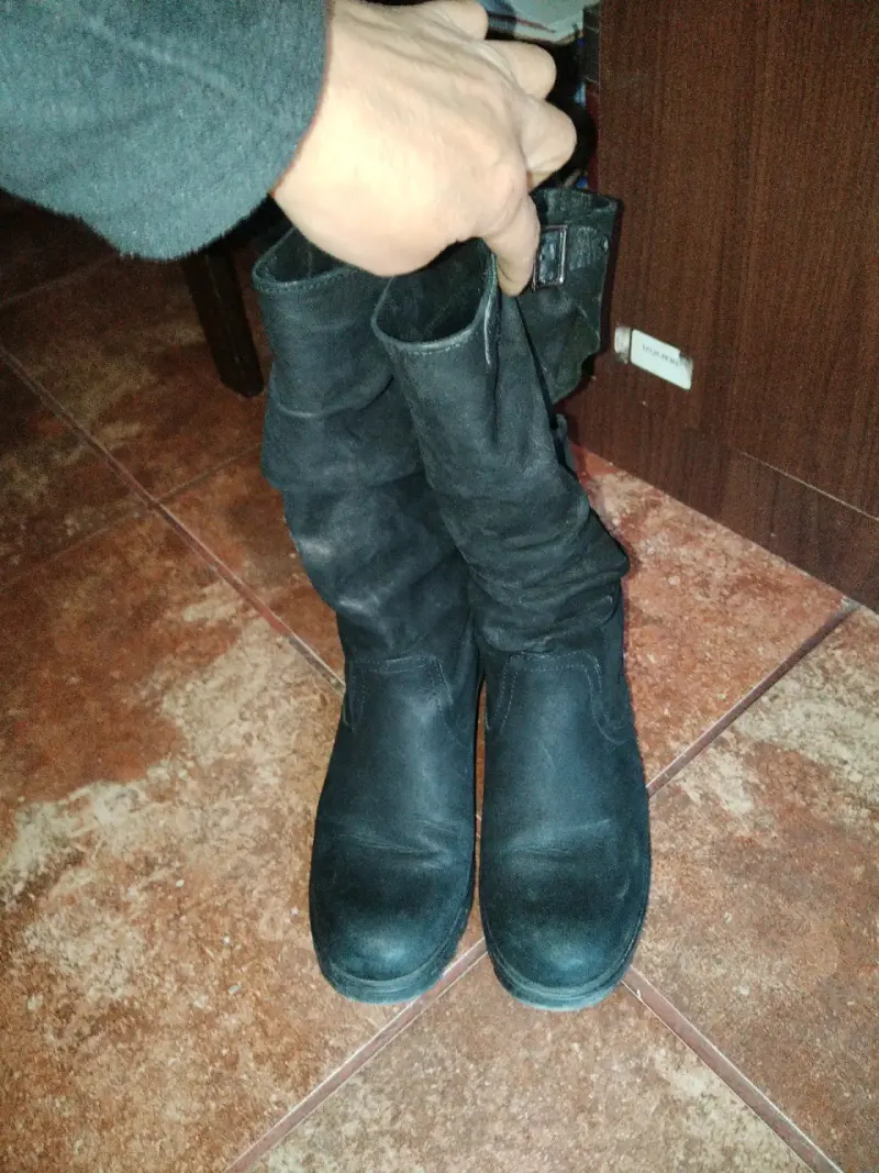 Botas negras de cuero para mujer - 5