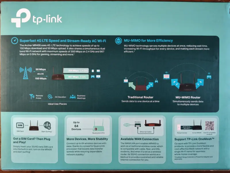 Router TP-Link 4G LTE Archer MR400 - 2