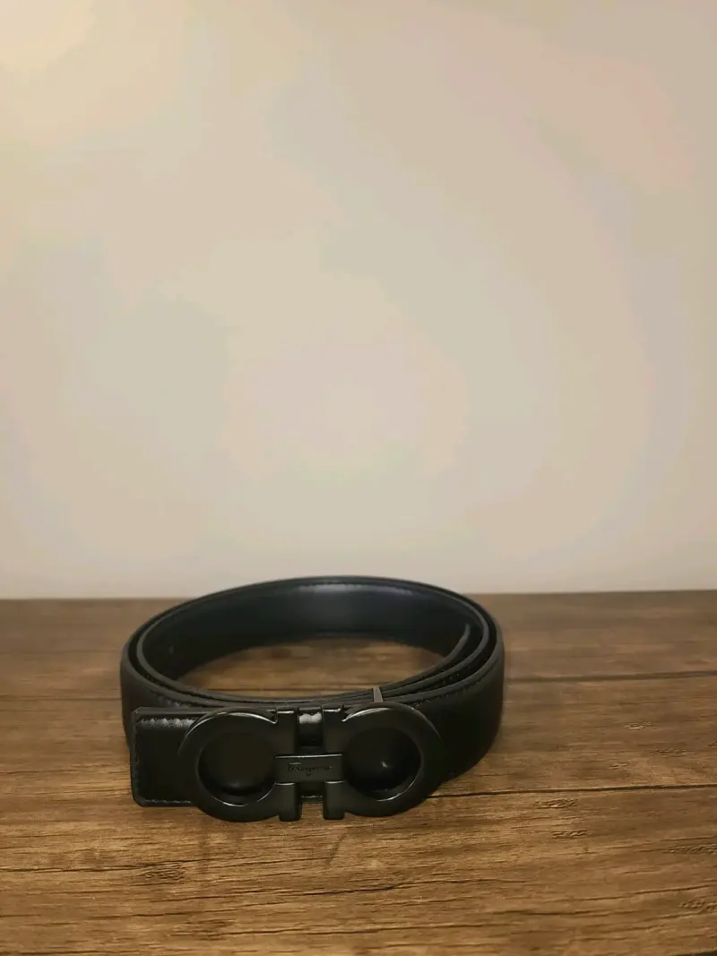 Cinturón negro de cuero con hebilla ferragamo - 3