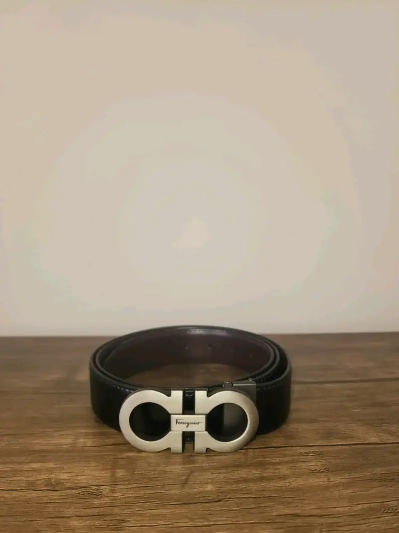 Cinturón negro de cuero con hebilla ferragamo - 4