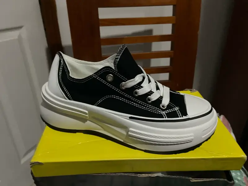 Zapatillas negras de lona con plataforma - 2