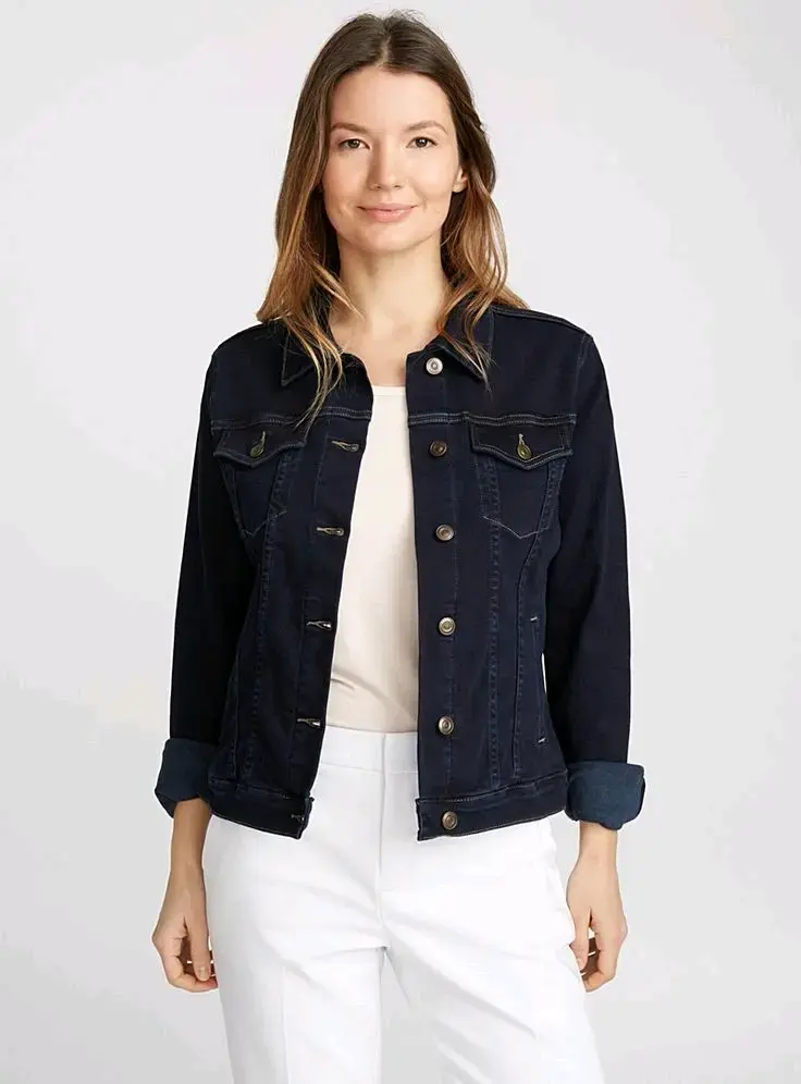 Chaqueta de mezclilla negra para hombre - 2