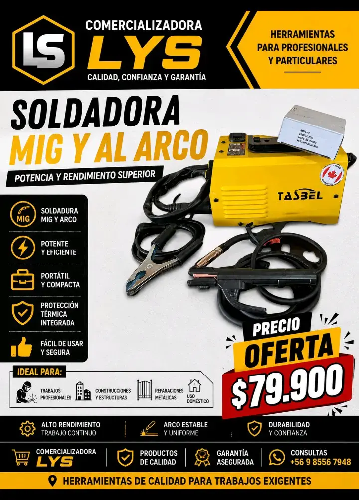 Soldadora MIG y al Arco Tasbel portátil