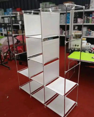 🤩💯Armario portátil de tela marrón con estantes😍💞 - miniatura 2