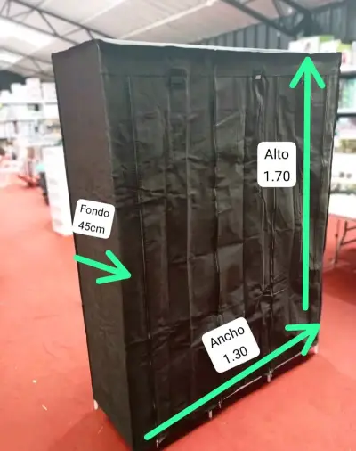 🤩💯Armario portátil de tela marrón con estantes😍💞 - miniatura 3