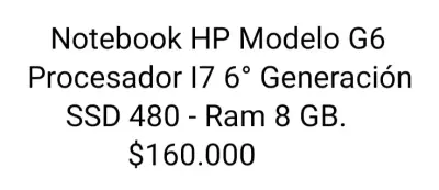 Notebook HP G6 I7 6ª Gen SSD 480GB - miniatura 1