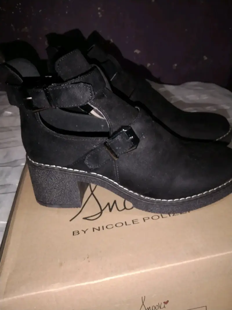 Botines negros de gamuza para mujer - 2