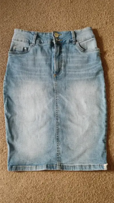 Falda de mezclilla azul casual - miniatura 1