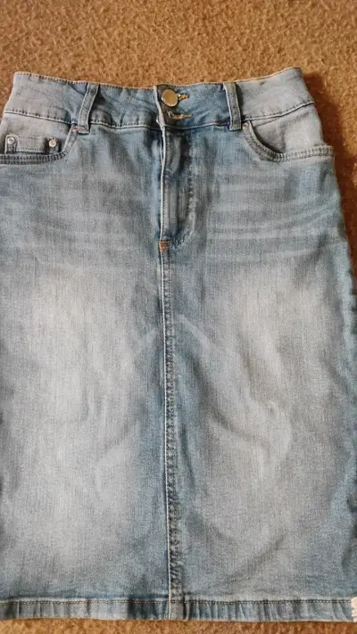 Falda de mezclilla azul casual - miniatura 5