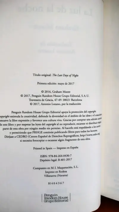 Libro 'La Luz de la Noche' de Graham Moore - miniatura 6