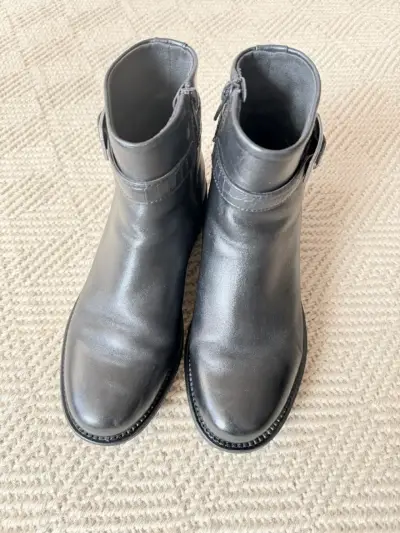 Botines de cuero negro con hebilla - miniatura 4