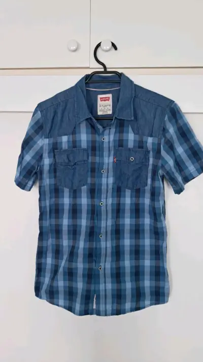 Camisa Levi's a cuadros azul Talla 12 - miniatura 1