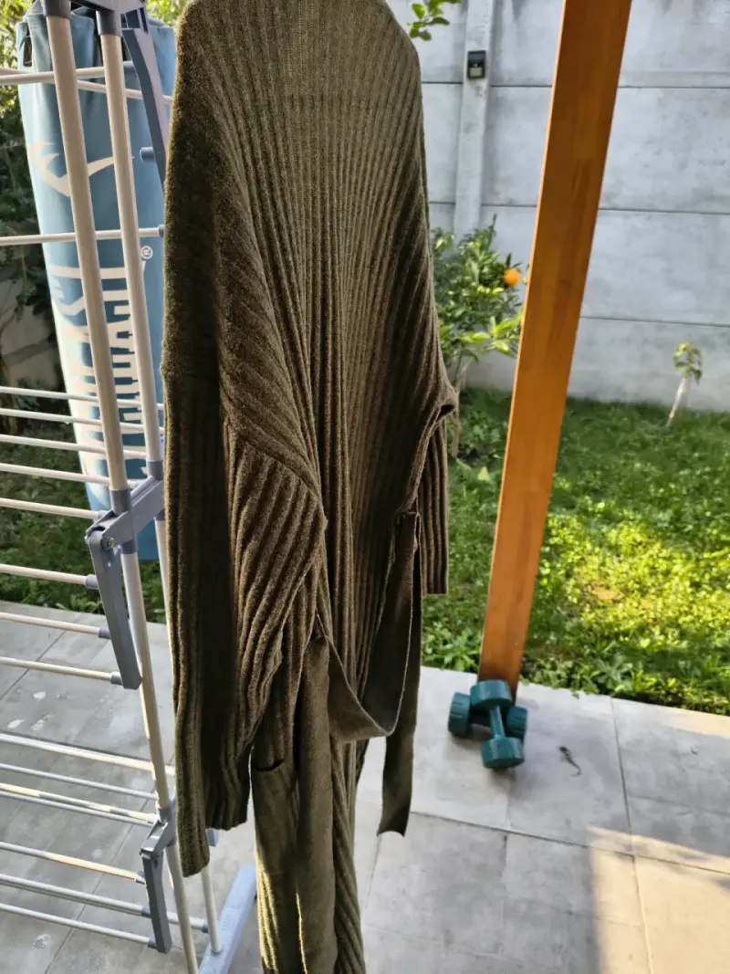 Cardigan largo MANGO verde oliva - 2