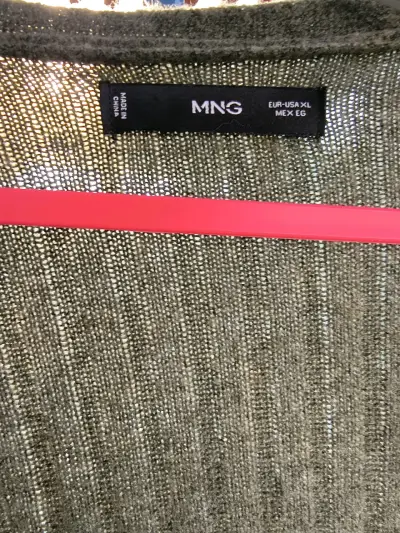 Cardigan largo MANGO verde oliva - miniatura 3