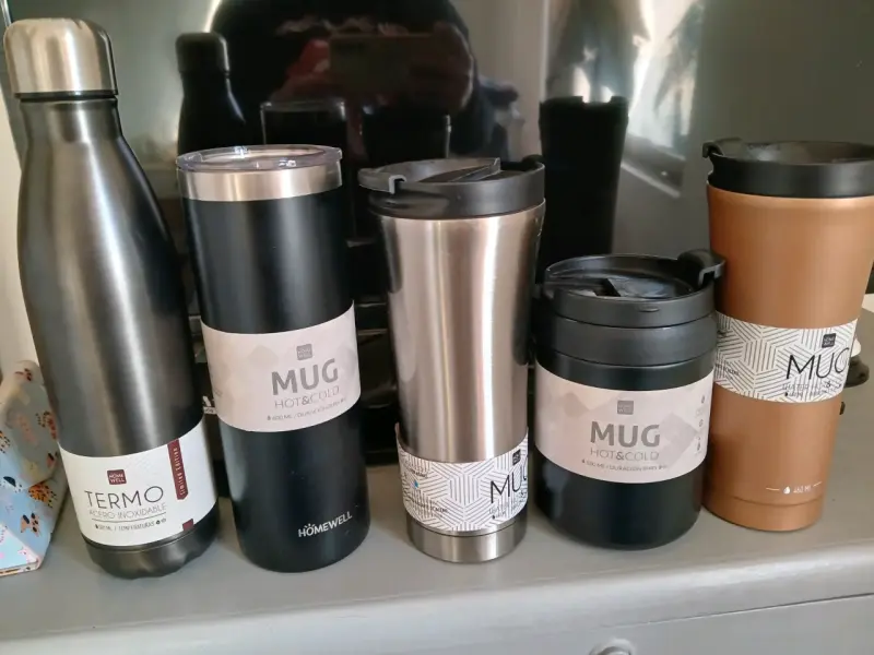 Set de termos y mugs Homewell acero inoxidable