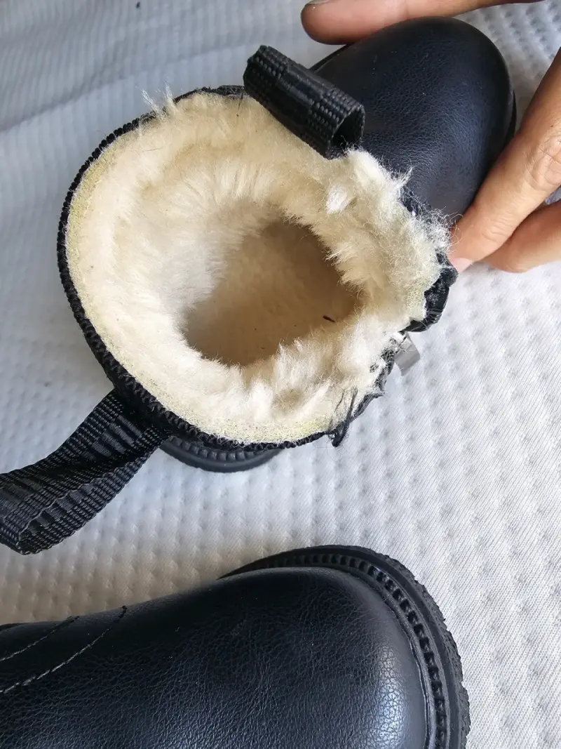 Botines de cuero negro con forro de lana - 3