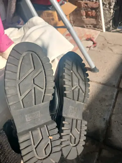 Botines de cuero negro para niña - miniatura 2