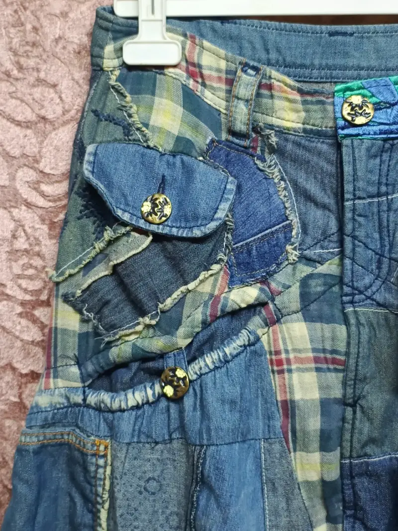 Pantalones Bombachos Desigual de Mezclilla - 2