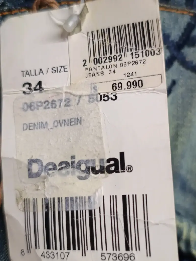 Pantalones Bombachos Desigual de Mezclilla - 5