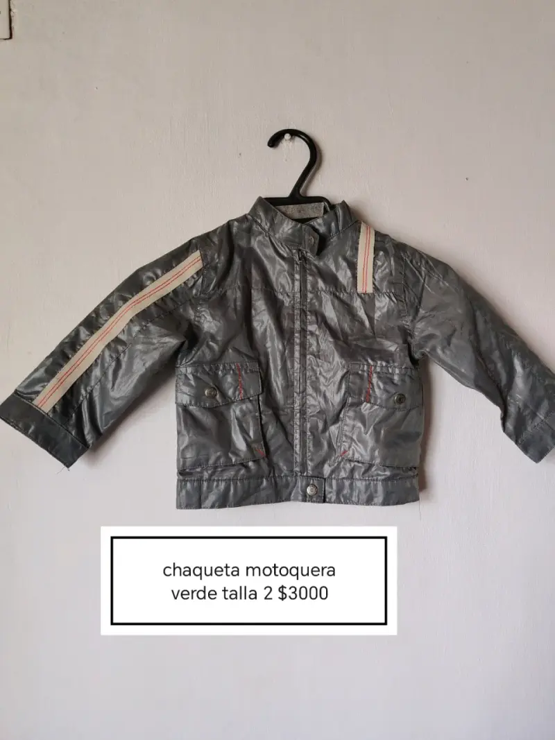 Chaqueta motoquera infantil verde talla 2