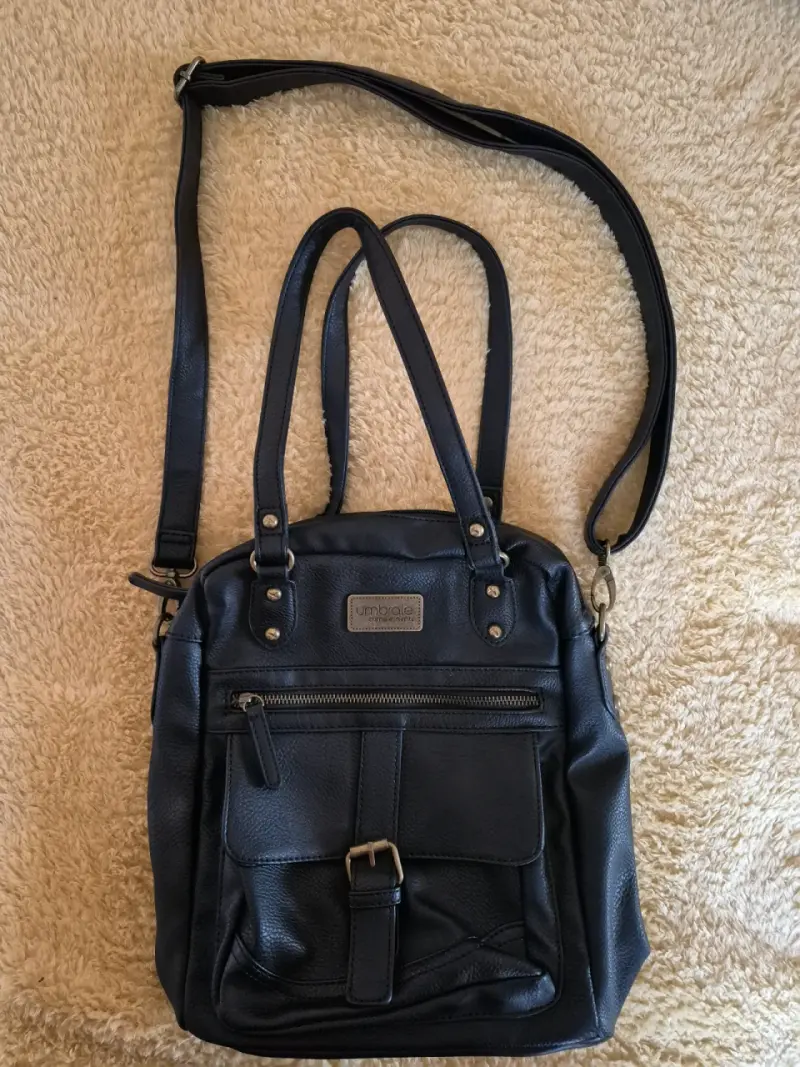 Mochila de cuero negra Umbrale, original - 1