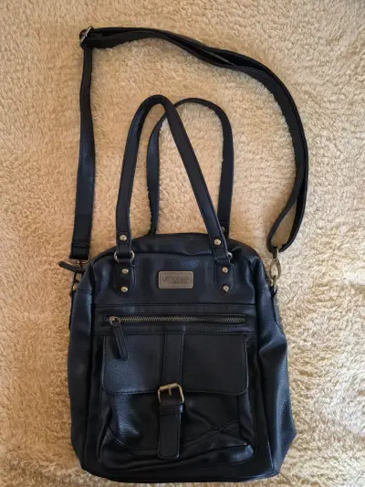 Mochila de cuero negra Umbrale, original - miniatura 1