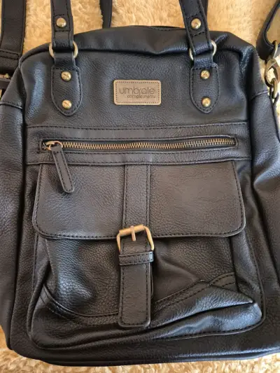 Mochila de cuero negra Umbrale, original - miniatura 2