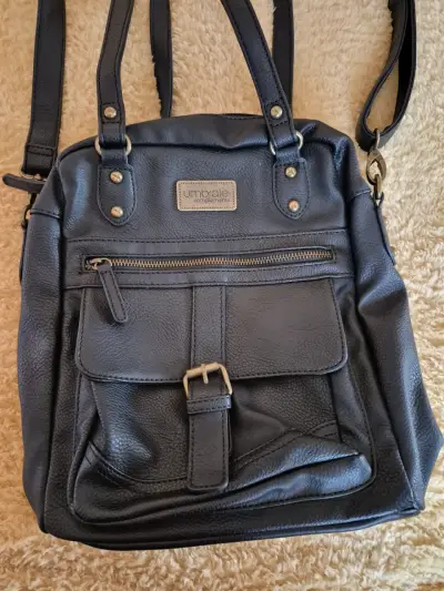 Mochila de cuero negra Umbrale, original - miniatura 3