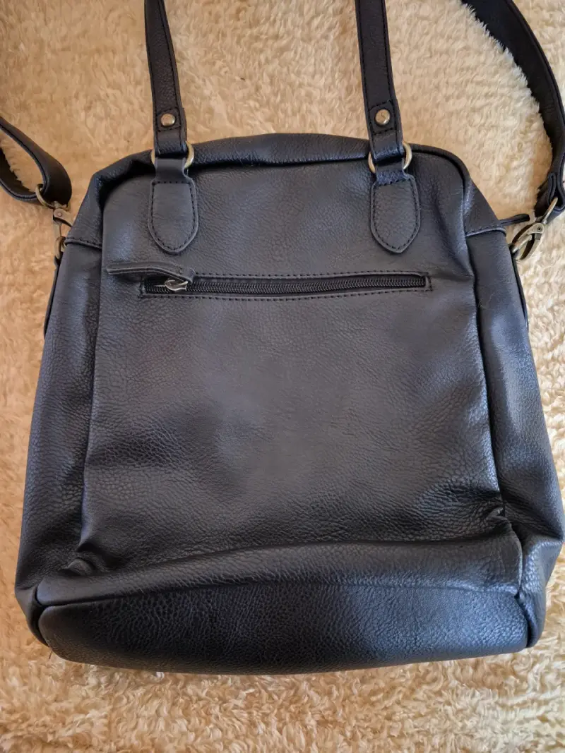 Mochila de cuero negra Umbrale, original - 4