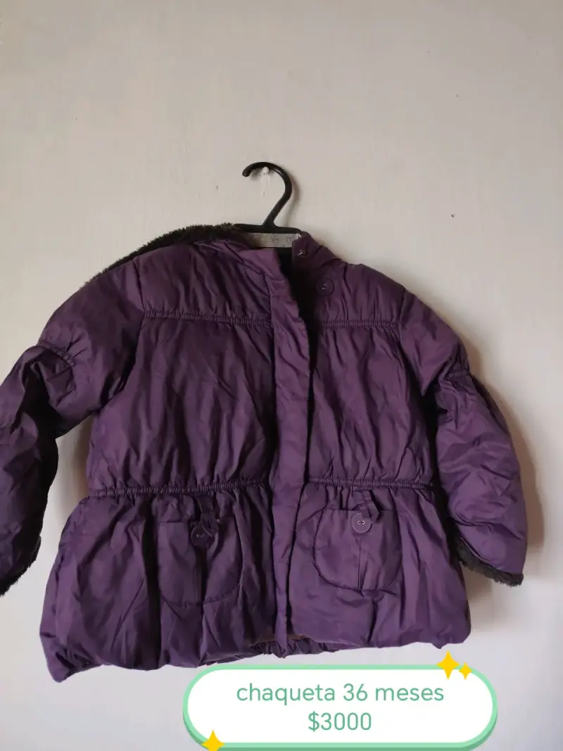 Chaqueta morada para niña 36 meses