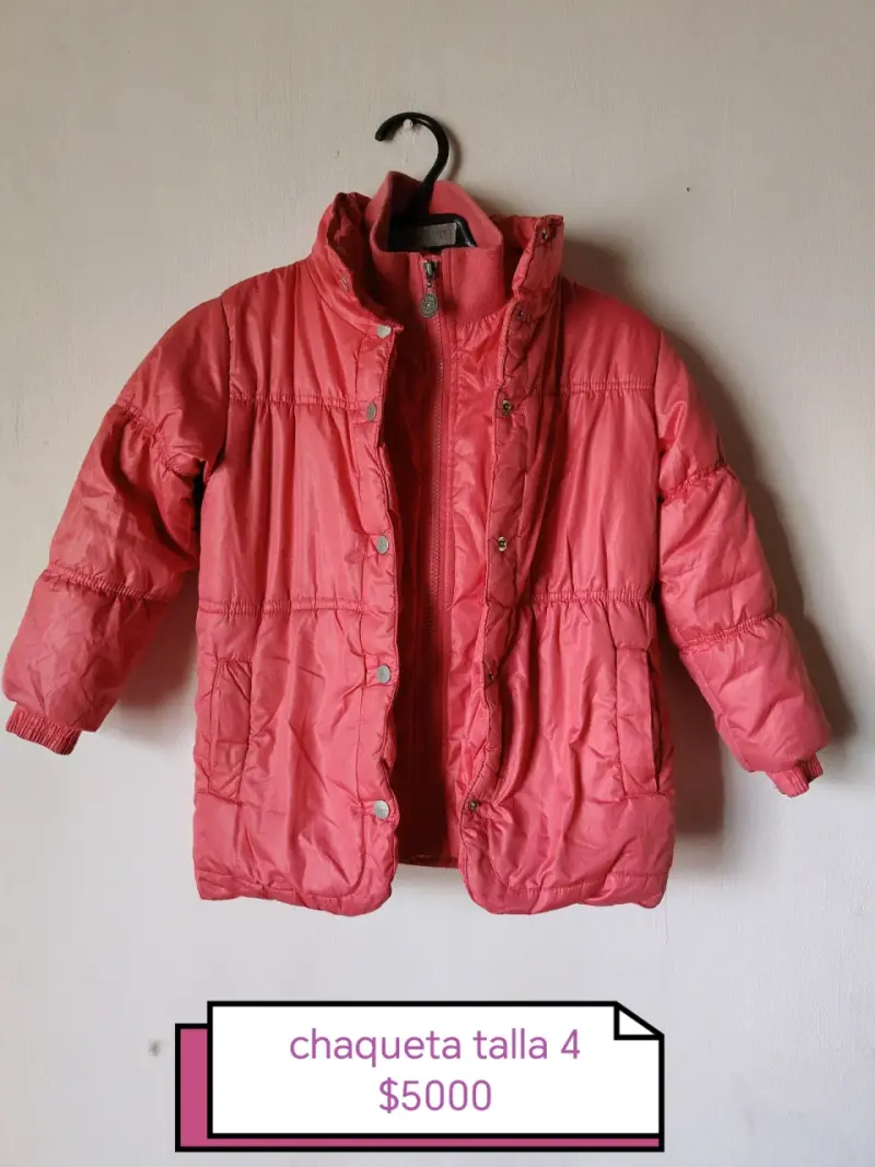 Chaqueta infantil rosada talla 4