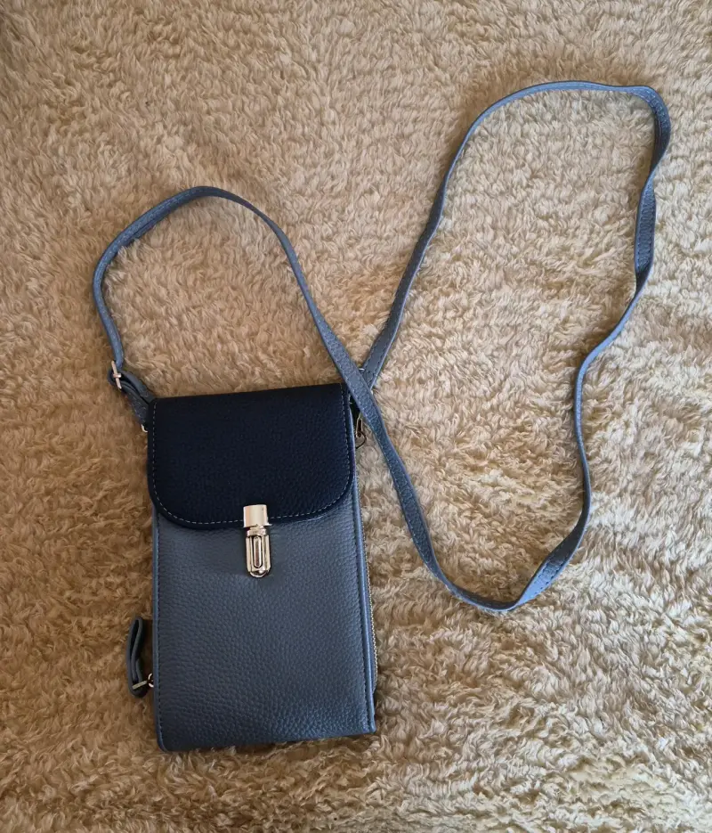 Cartera cruzada de cuero azul Basement - 6