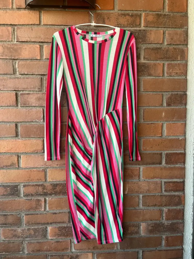 Vestido Zara a rayas talla S - 1
