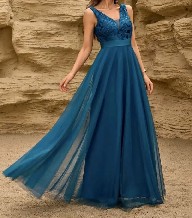 Vestido de gala azul - 2