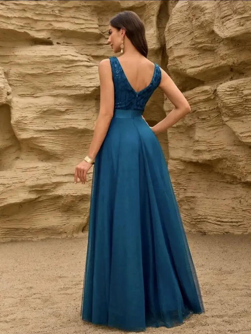 Vestido de gala azul - 3