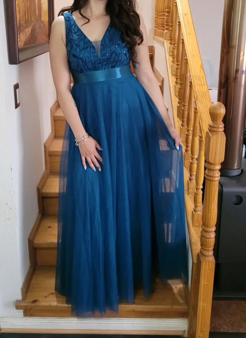 Vestido de gala azul - 4