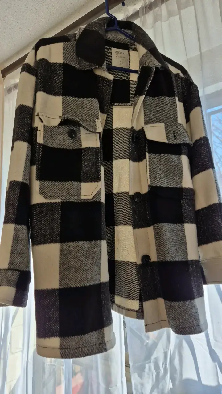 Chaqueta de lana a cuadros Index - 1