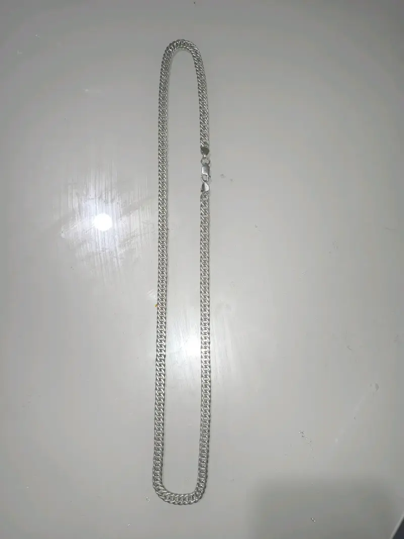 Cadena de plata estilo cubano - 3