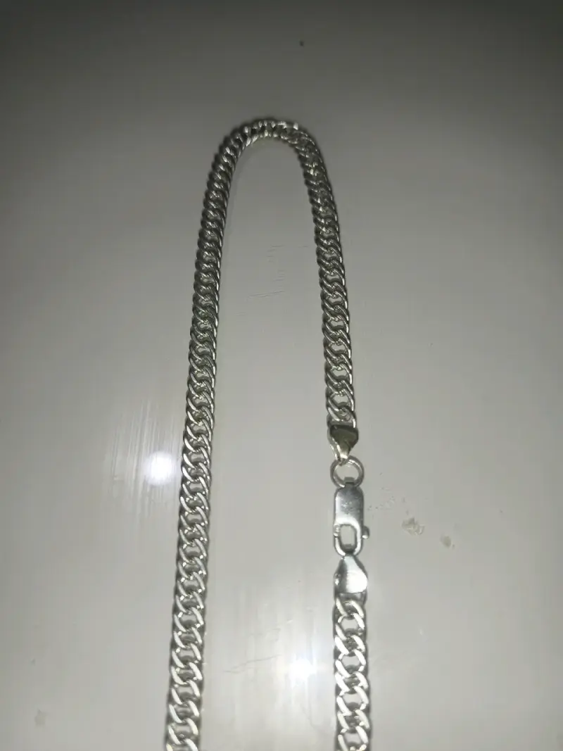 Cadena de plata estilo cubano - 4